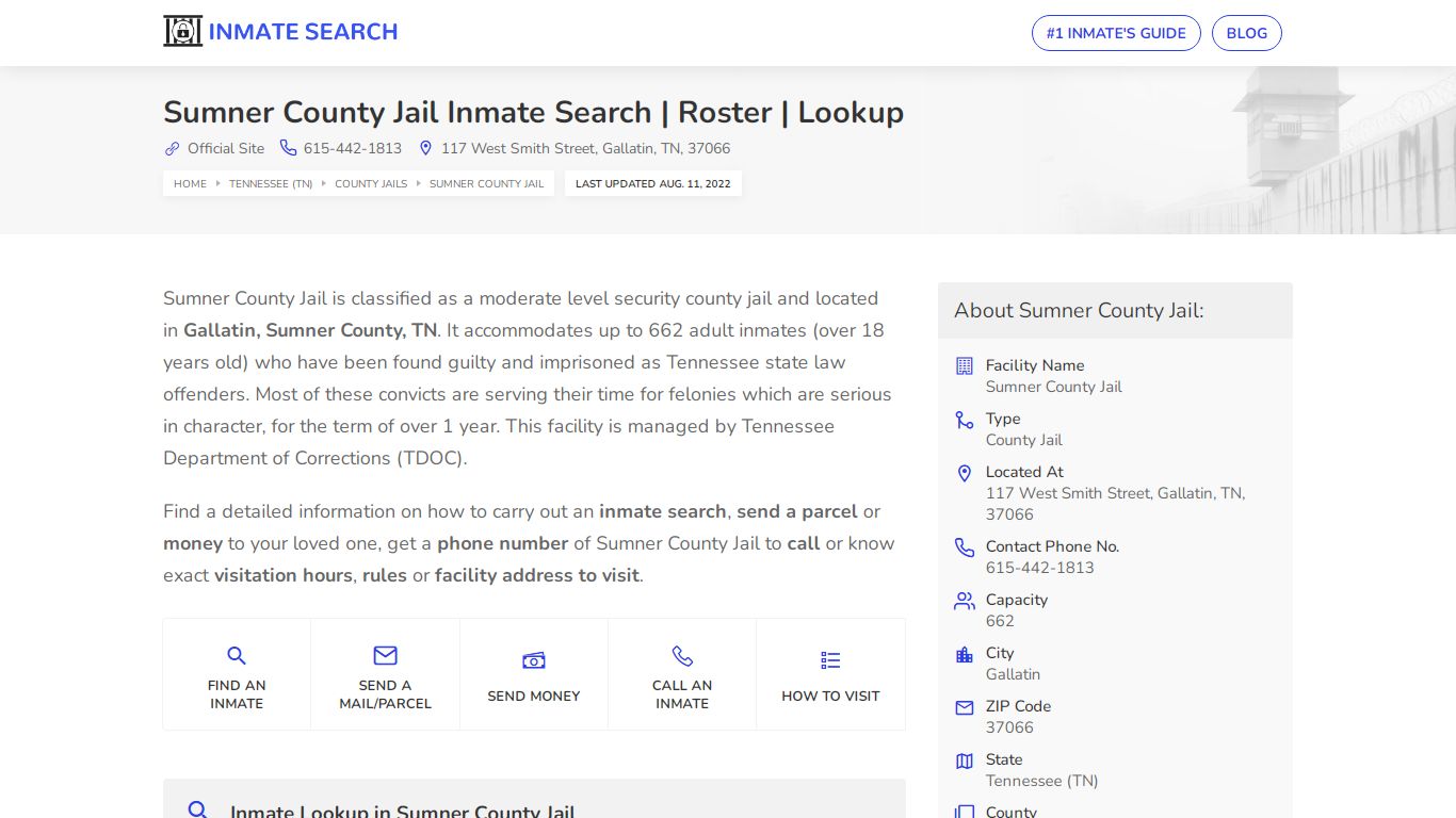 Sumner County Jail Inmate Search | Roster | Lookup